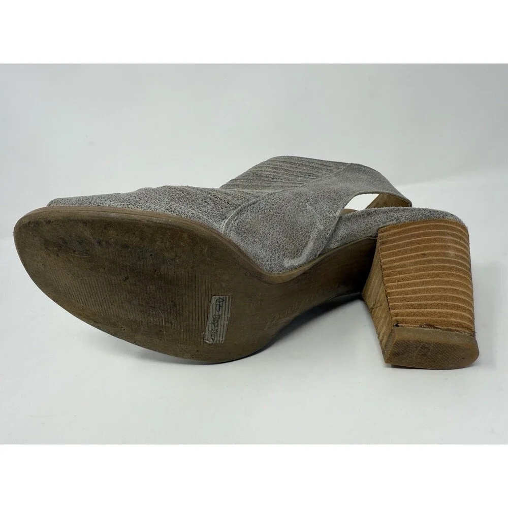 Paul Green Cayanne Peep Toe Block Heel Booties Sandal UK 5.5 US 8 Smoke Metallic